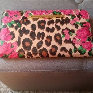 Betsey Johnson leopard floral wallet